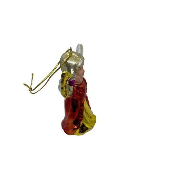 Vintage 1980s Angel Christmas Ornament Red - Picture 11 of 15